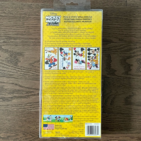 Disney-Mickey & Friends Peel & Stick Wall Decals - 4 Large Sheets - Picture 5 of 5